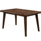 Benzara BM233842 Rectangular Wooden Dining Table With Tapered Block Legs, Brown