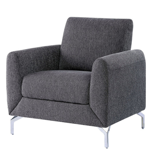 Benzara BM233864 Gray Transitional Style Chair With Block Cushion Seat