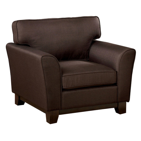 Benzara BM233881 Brown Transitional Style Chair With Pillow Backrest and Flared Armrests