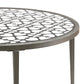 Benzara BM233958 Silver Round Glass Top Coffee Table With X Support Metal Base