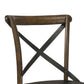 Benzara BM235429 Brown Wooden Crossback Side Chairs With Saber Legs, Set of 2