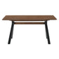 Benzara BM236390 Rectangular Wooden Top Dining Table With A Shaped Legs, Brown and Black