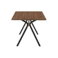 Benzara BM236390 Rectangular Wooden Top Dining Table With A Shaped Legs, Brown and Black