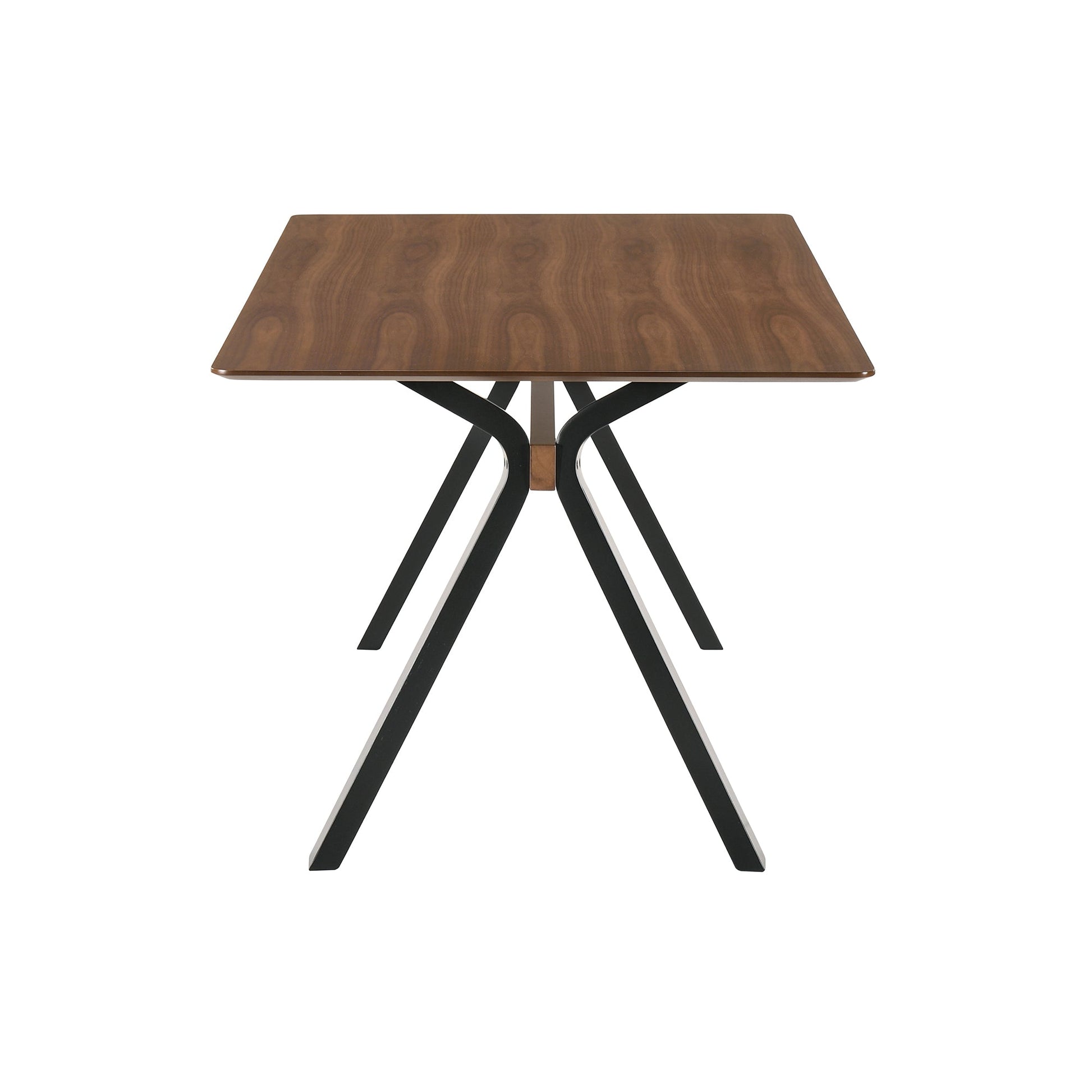 Benzara BM236390 Rectangular Wooden Top Dining Table With A Shaped Legs, Brown and Black