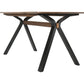 Benzara BM236390 Rectangular Wooden Top Dining Table With A Shaped Legs, Brown and Black