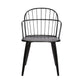 Benzara BM236434 Black Metal Frame Side Chair With Open Backrest