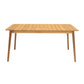 Benzara BM236511 63 Inches Rectangular Plank Style Outdoor Dining Table, Brown