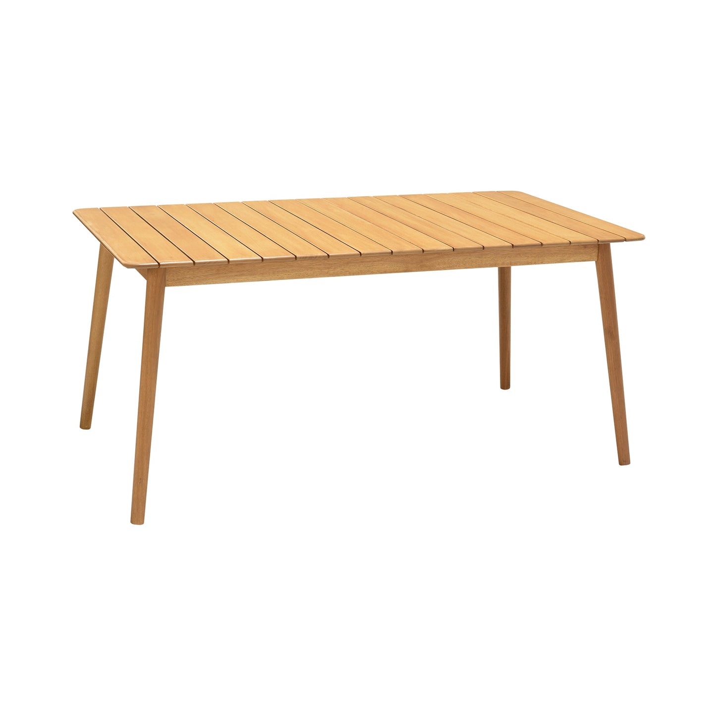 Benzara BM236511 63 Inches Rectangular Plank Style Outdoor Dining Table, Brown