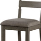 Benzara BM236565 Gray Wooden Side Chairs With Ladder Style Back, Set of 2