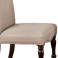 Benzara BM236570 Beige and Brown Wooden Side Chairs With Nailhead Trims, Set of 2