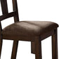 Benzara BM236577 Brown Wooden Side Chairs With Padded Seat, Set of 2