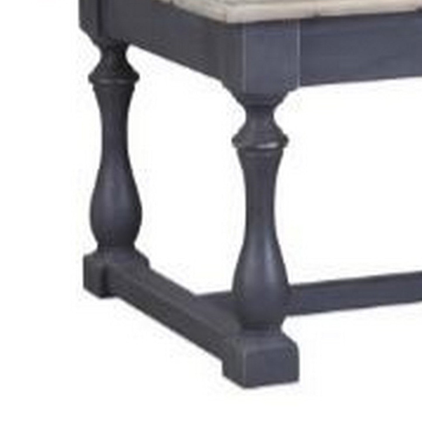 Benzara BM239675 Gray Farmhouse Wooden Coffee Table With Open Shelf and Turned Legs