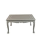 Benzara BM239689 Gray Square Wooden Coffee Table With Curved Apron and Claw Legs