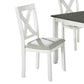 Benzara BM239816 5 Piece Dining Table Set With Padded Seat and X Back, White