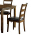 Benzara BM239827 5 Piece Dining Table Set With Leatherette Seating, Brown