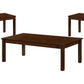 Benzara BM239830 3-Piece Brown Wooden Coffee Table Set With Straight Legs