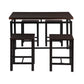 Benzara BM261356 5 Piece Pub Table Set With Backless Seat Stools, Espresso Brown