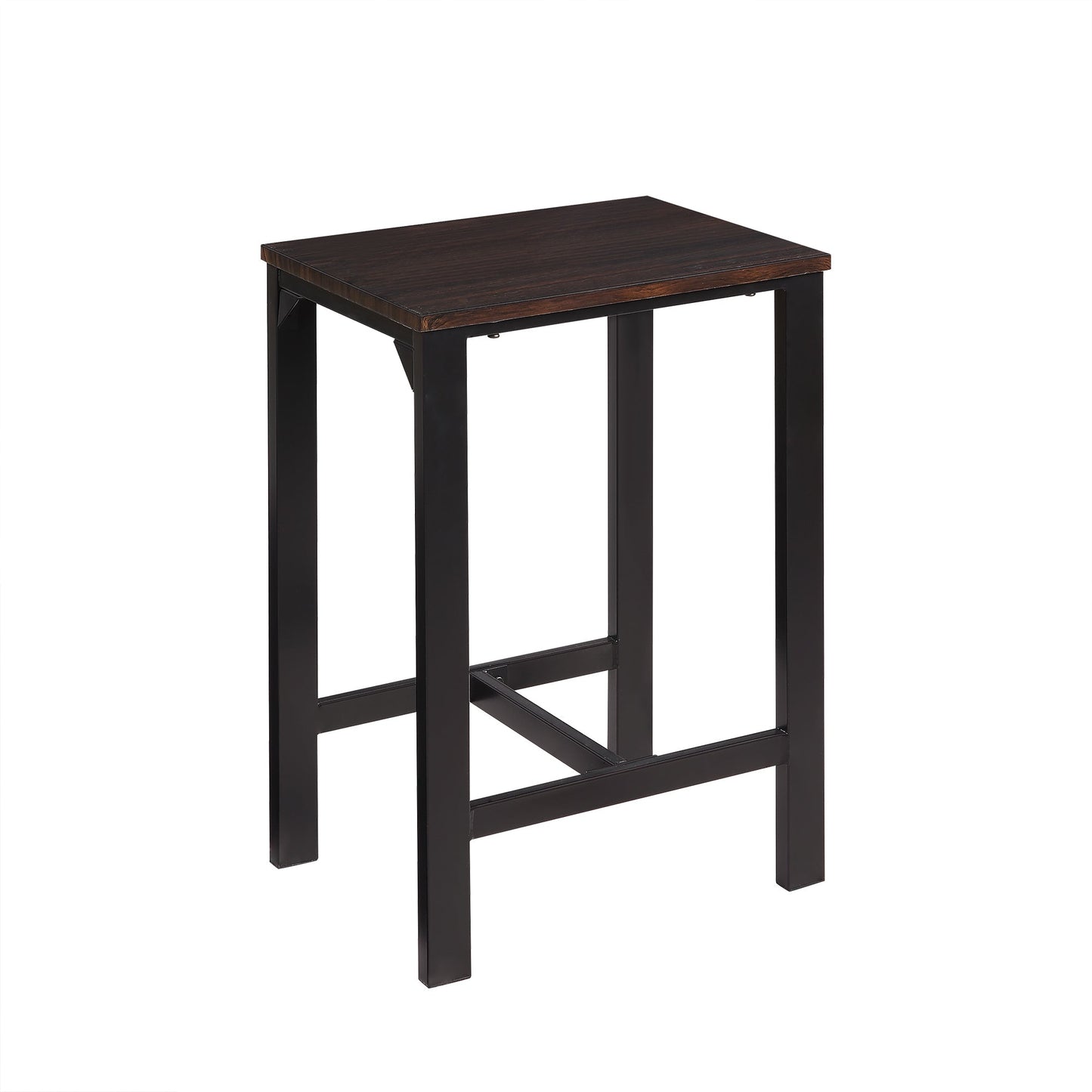 Benzara BM261356 5 Piece Pub Table Set With Backless Seat Stools, Espresso Brown