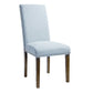 Benzara BM261457 Blue Side Chair With Fabric Seat and Nailhead Trim, Set of 2