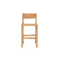 Benzara BM276979 Jax 24" Natural Brown Rustic Pine Wood Counter Stool With Open Panel Back