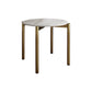 Benzara BM279198 Cid Arlo 22" Modern End Table with Marble Top, Metal Legs in White and Gold