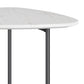 Benzara BM279200 Cid 24" Modern End Table with Marble Top, Metal Legs in White and Black