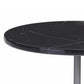 Benzara BM279284 Cid 24" Round Marble End Table with Black Marble Top and Conical Base