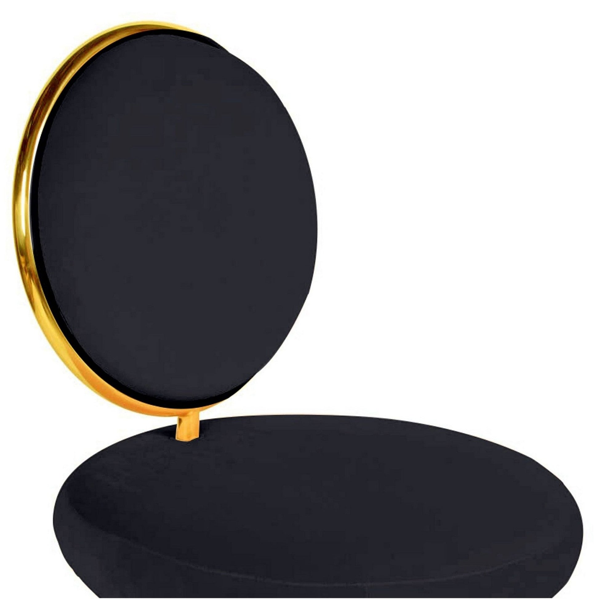 Benzara BM279365 Cid 21" Black Velvet Modern Glam Accent Chairs With Tight Backrest