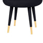 Benzara BM279365 Cid 21" Black Velvet Modern Glam Accent Chairs With Tight Backrest