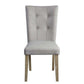 Benzara BM279732 Lui 26" Modern Side Chairs with Button Tufted Back in White and Oak