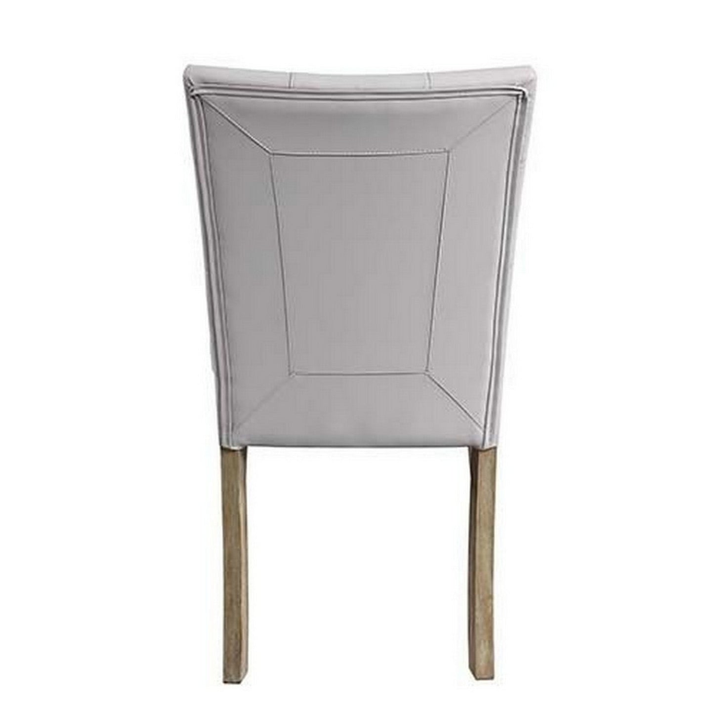 Benzara BM279732 Lui 26" Modern Side Chairs with Button Tufted Back in White and Oak