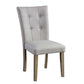 Benzara BM279732 Lui 26" Modern Side Chairs with Button Tufted Back in White and Oak