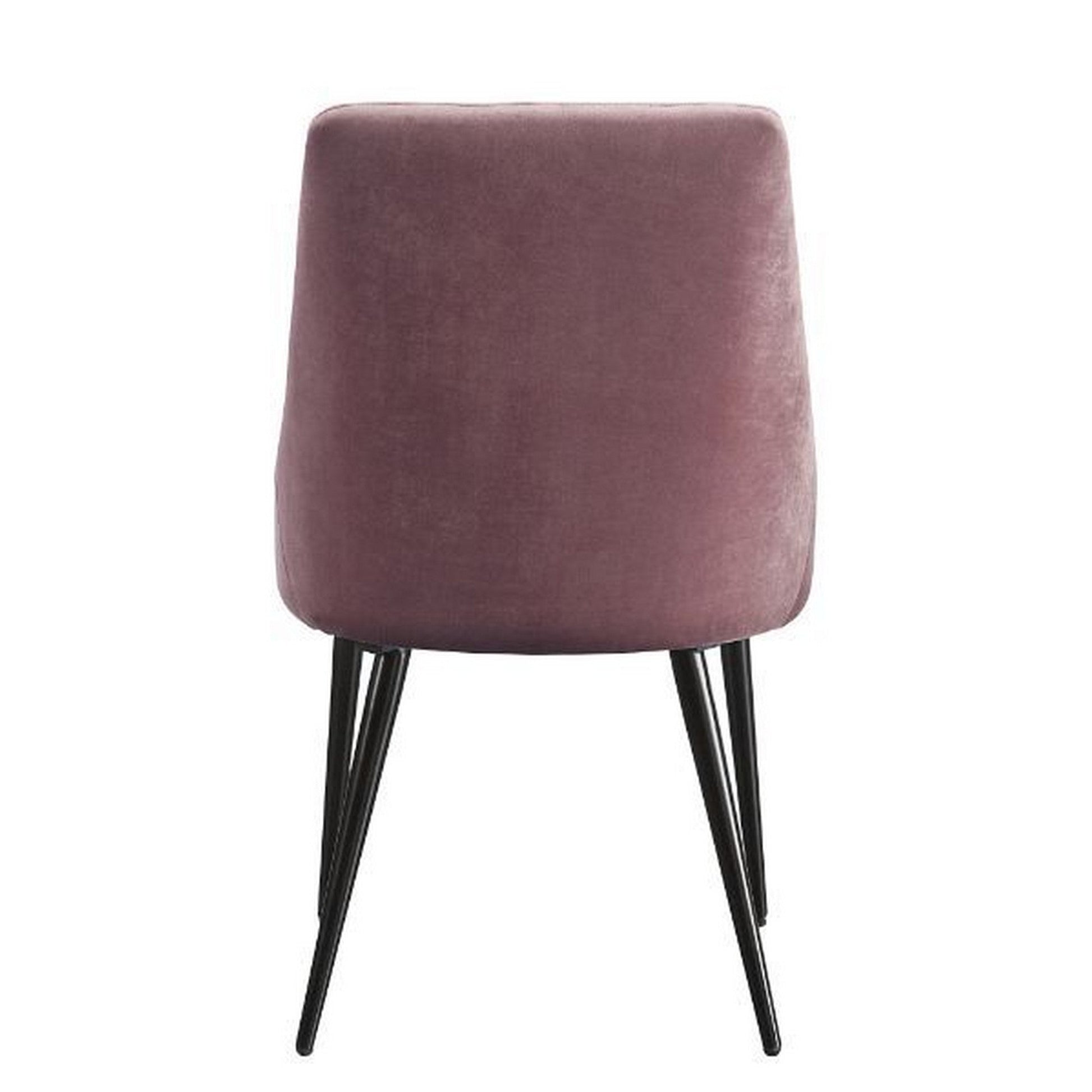 Benzara BM280319 23" Pink Modern Side Chair, Fabric, Vertical Tufted, Peg Leg, Set of 2