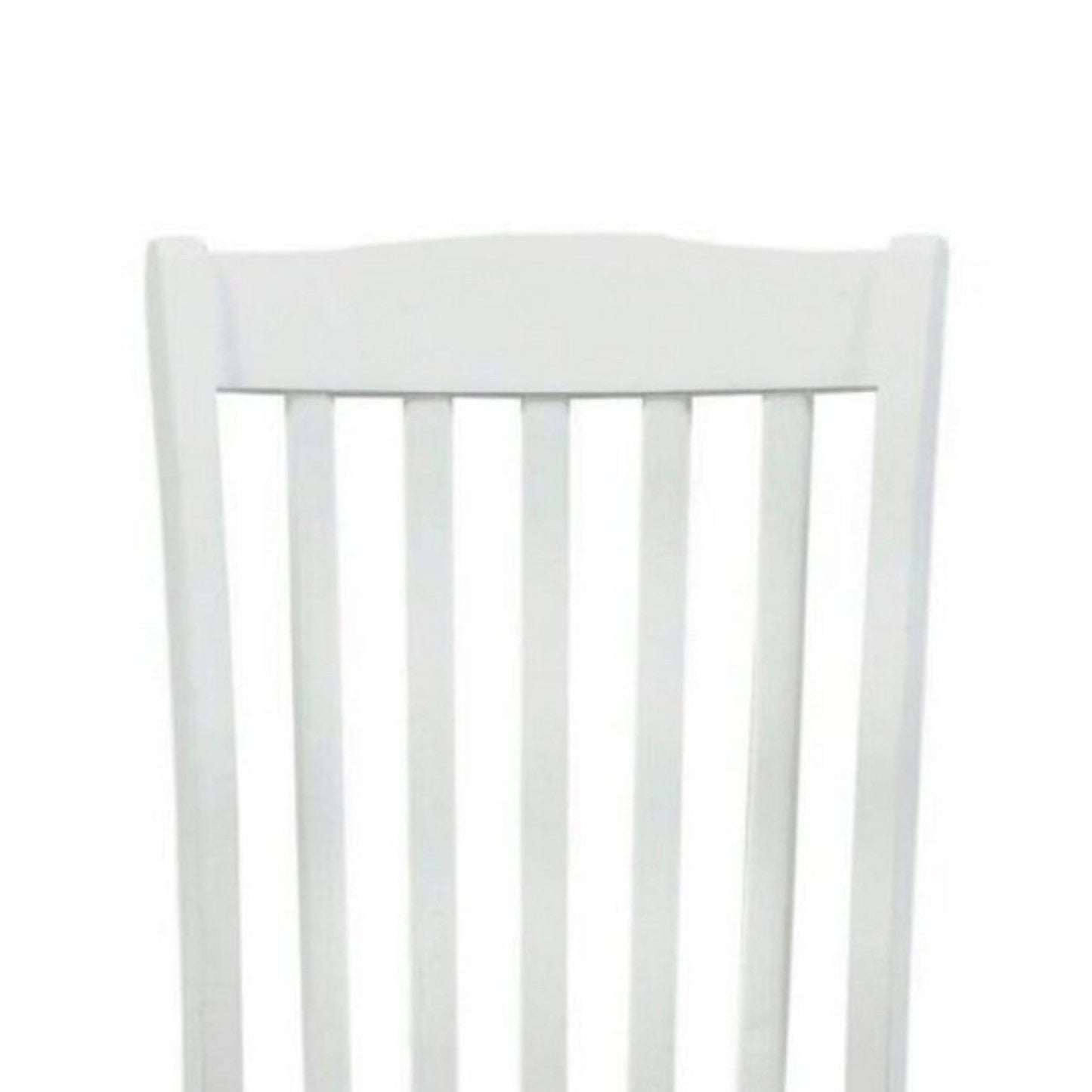 Benzara BM280320 22" Solid Wood Classic Slatted Side Chairs in White and Brown