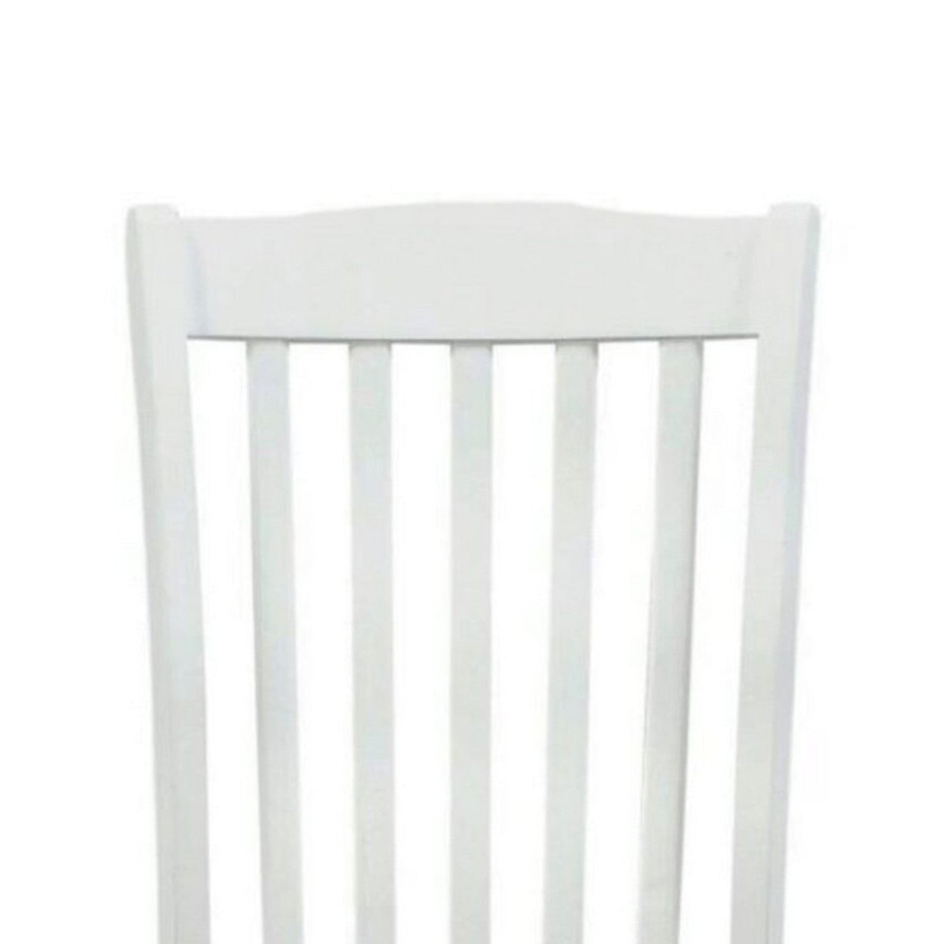 Benzara BM280320 22" Solid Wood Classic Slatted Side Chairs in White and Brown