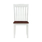 Benzara BM280320 22" Solid Wood Classic Slatted Side Chairs in White and Brown