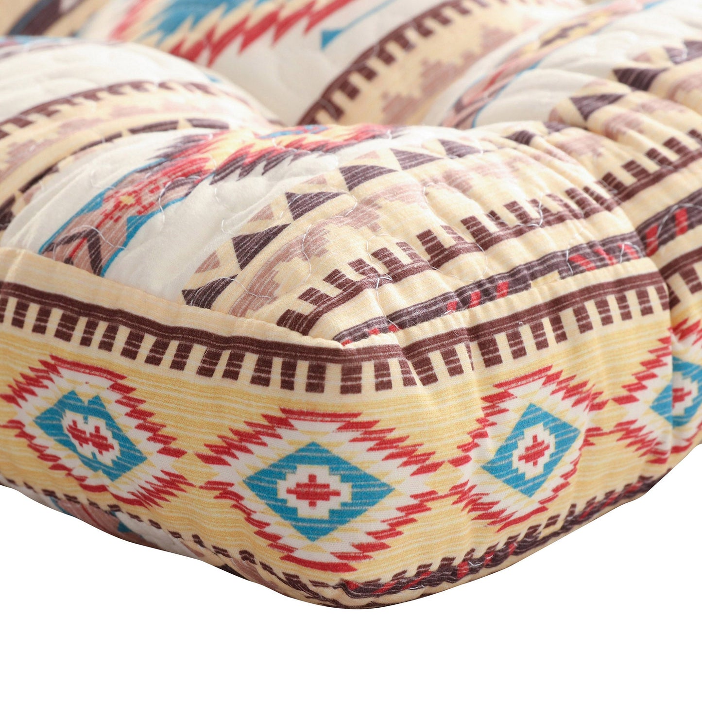 Benzara BM280402 Linda 18" x 18" Soft Microfiber Chair Pad Cushion With Tribal Pattern, Set of 4