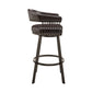 Benzara BM282068 Oliver 26" Dark Brown Modern Counter Stool with Vegan Faux Leather Seat and Swivel Feature