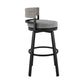 Benzara BM282663 Ella 26" Gray Modern Outdoor Patio Counter Height Swivel Stool Chair