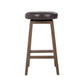 Benzara BM282976 26" Black and Brown Classic Swivel Counter Stool with Vegan Faux Leather