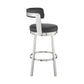 Benzara BM283292 Emma 26" Black Faux Leather Counter Height Swivel Stool With Steel Legs