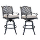 Benzara BM283965 Zoe 28" Dark Bronze and Beige Outdoor Swivel Bar Stool with Cushion, Set of 2