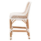 Benzara BM284060 39" White and Natural Finish Rattan Counter Stool with Polyethylene Wrapping