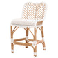 Benzara BM284060 39" White and Natural Finish Rattan Counter Stool with Polyethylene Wrapping