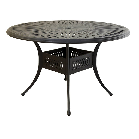 Benzara BM284103 Belmount 48" Dark Bronze Lattice Cut Out Pattern Aluminum Bar Table