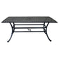 Benzara BM284104 Wynn 68" Black Outdoor Cast Aluminum Dining Table with Umbrella Holder