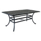 Benzara BM284104 Wynn 68" Black Outdoor Cast Aluminum Dining Table with Umbrella Holder