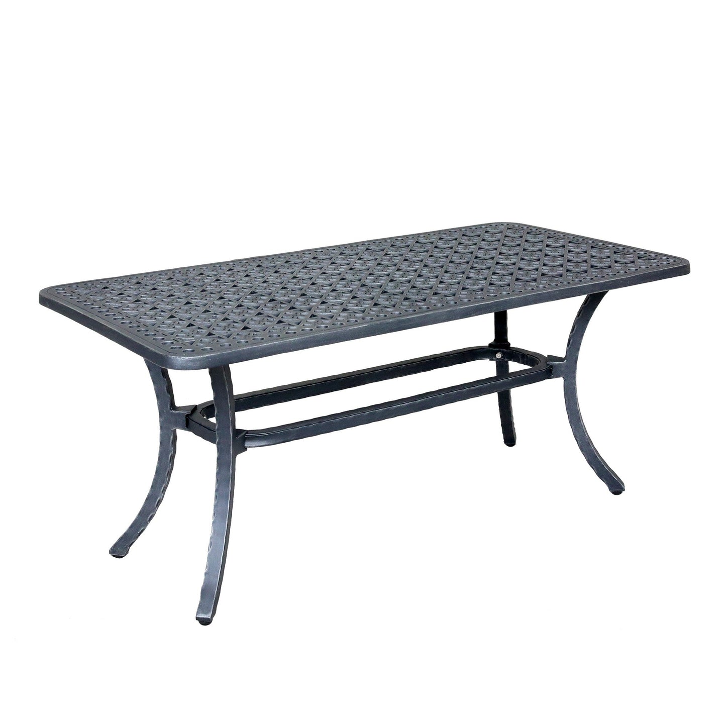 Benzara BM284115 Noah 42" Blackened Gray Ornate Pattern Aluminum Outdoor Coffee Table