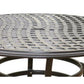 Benzara BM284118 Wynn 49" Espresso Round Lattice Cast Aluminum Outdoor Dining Table