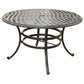 Benzara BM284118 Wynn 49" Espresso Round Lattice Cast Aluminum Outdoor Dining Table